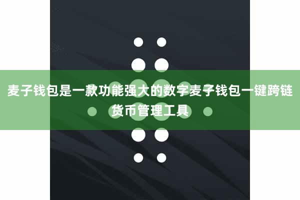 麦子钱包是一款功能强大的数字麦子钱包一键跨链货币管理工具