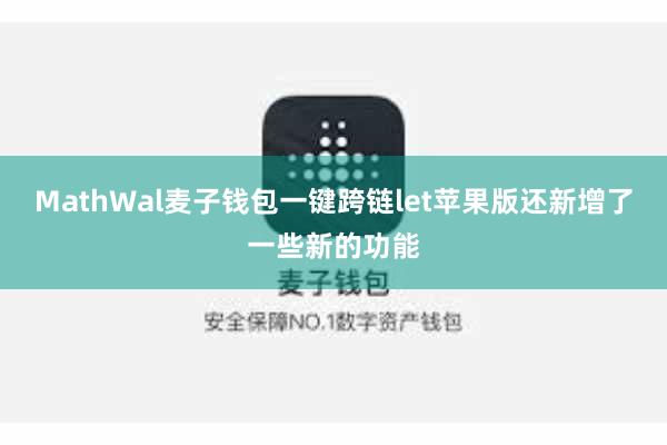 MathWal麦子钱包一键跨链let苹果版还新增了一些新的功能