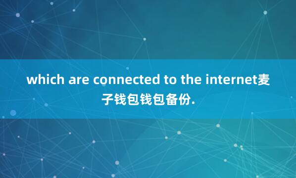which are connected to the internet麦子钱包钱包备份.